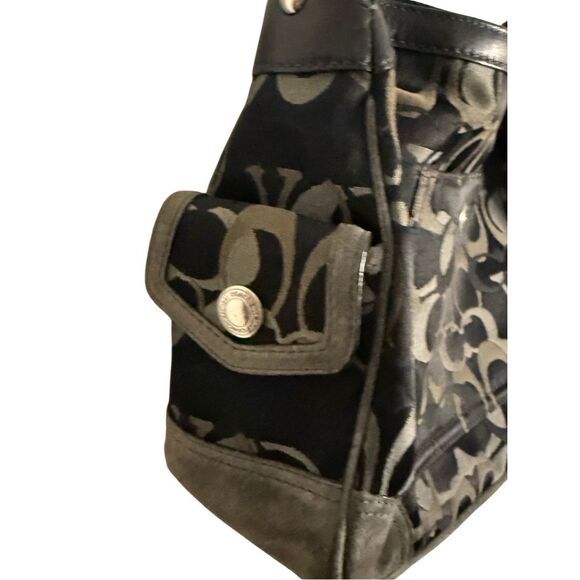 Coach Chelsea Optic Signature Suede Shoulder Bag Y2K - Picture 5 of 7